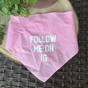 Follow Me on IG Instagram Dog Cat Pink Bandana